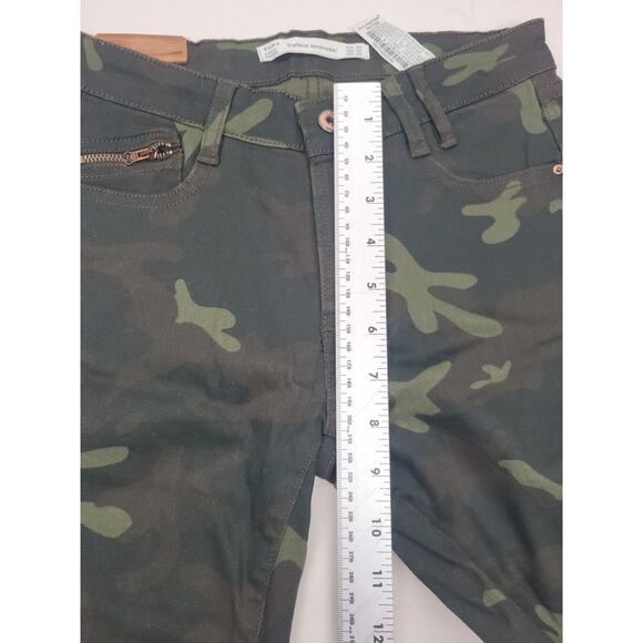 Zara Womens Jeans Multicolor Size 2 Mid Rise Moto Denim Camo Cotton Blend - Picture 12 of 16